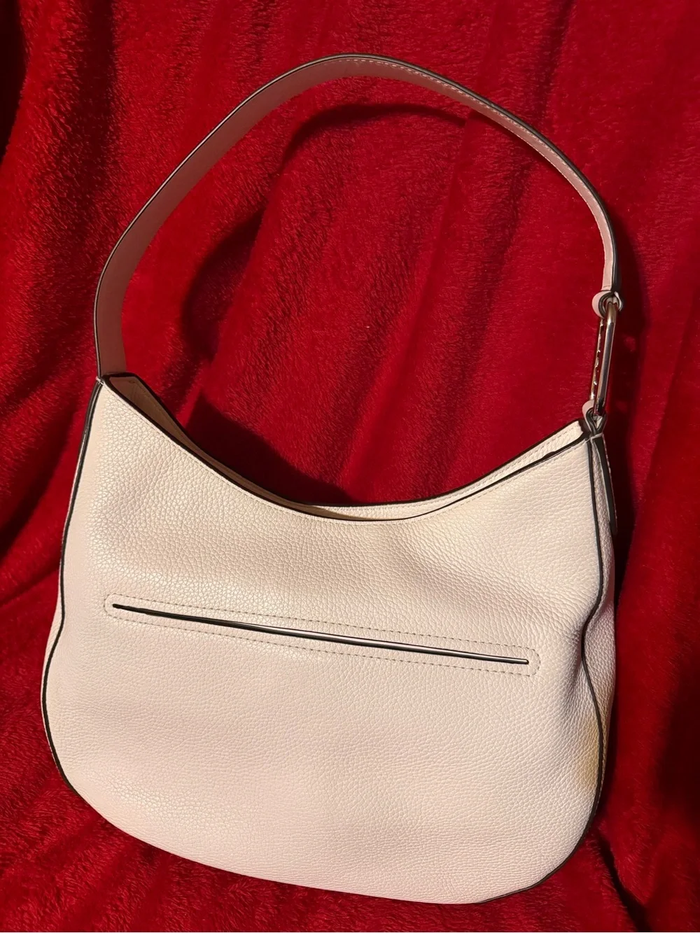 Michael Kors White Pebbled Leather Shoulder Bag
